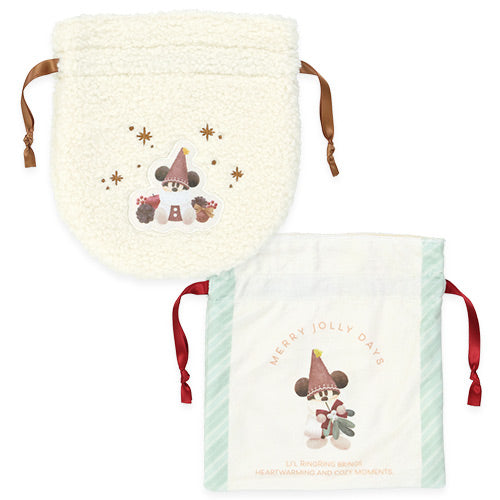 MID NOV PREORDER - Tokyo Disney Resort - Christmas 2025 - Lin Lin Lin - Mickey Mouse - Drawstring Bag Set