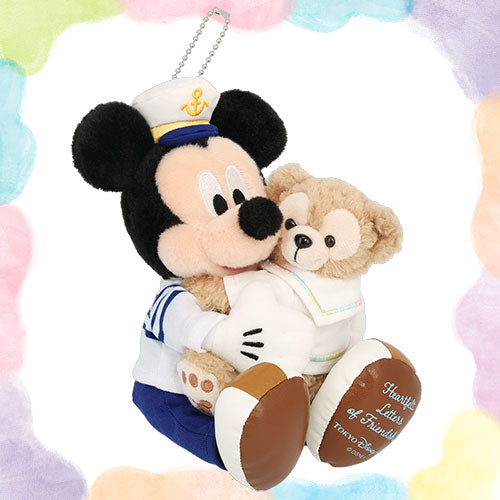 JAN 13 PREORDER - Disneysea Limited - Duffy & Friends - Heartfelt Letters of Friendship - Duffy & Mickey Mouse - Plush Keychain / Pin