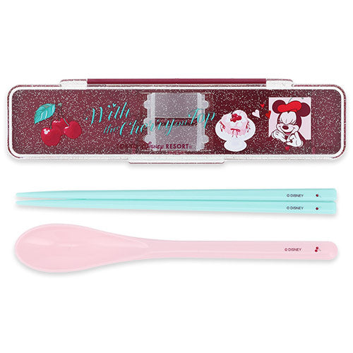 FEB 5 PREORDER - Tokyo Disney Resort - Cherry Collection - Minnie Mouse -  Chopsticks & Spoon Set