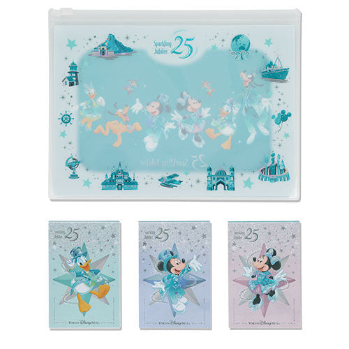 APRIL 8 PREORDER - Disneysea 25th Anniversary - Sparkling Jubilee - Memo Pad & Case