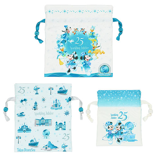 Disneysea 25th Anniversary - Sparkling Jubilee - Drawstring Bag Set