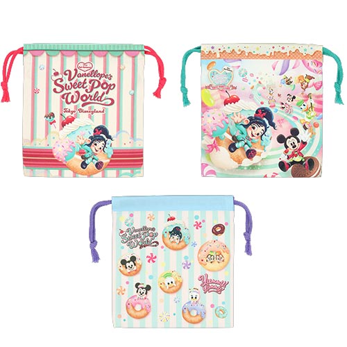 APRIL 8 PREORDER - Tokyo Disney Resort - Palpalooza - Vanellope's Sweet Pop World - Drawstring Bag Set