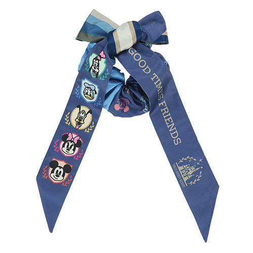 APRIL 23 PREORDER - Tokyo Disney Resort - Good Times Friends - Scrunchie with Ribbon