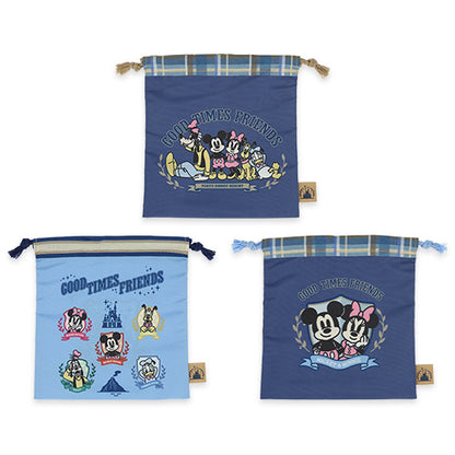 APRIL 23 PREORDER - Tokyo Disney Resort - Good Times Friends - Drawstring Bag Set