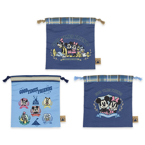 APRIL 23 PREORDER - Tokyo Disney Resort - Good Times Friends - Drawstring Bag Set