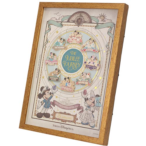 MAY 27 PREORDER - DisneySea Limited - 25th Anniversary - The Jubilee Journey - Pin Set in Frame