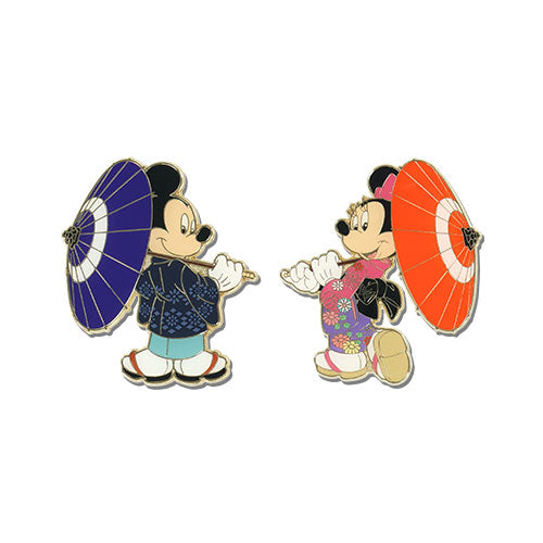 JUNE 4 PREORDER - Tokyo Disney Resort - Mickey & Minnie Mouse - Japanese Style Pin Set