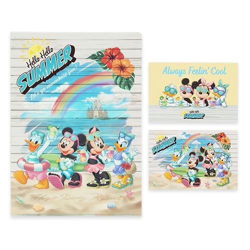 JUNE 11 PREORDER - Tokyo Disney Resort - Hello Hello Summer - Mickey & Friends - Postcards & Clear File Set