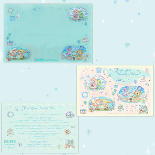 JULY 8 PREORDER - Disneysea Limited - Duffy & Friends - Find Your Beautiful Blues - Postcards & Clear File Set
