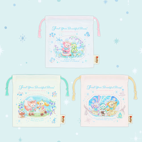 JULY 8 PREORDER - Disneysea Limited - Duffy & Friends - Find Your Beautiful Blues - Drawstring Bag Set