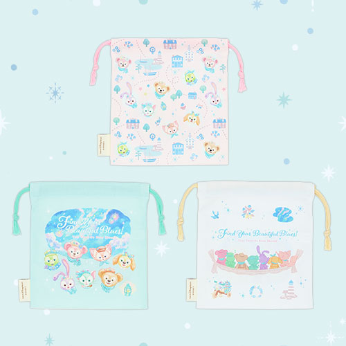 Disneysea Limited - Duffy & Friends - Find Your Beautiful Blues - Drawstring Bag Set