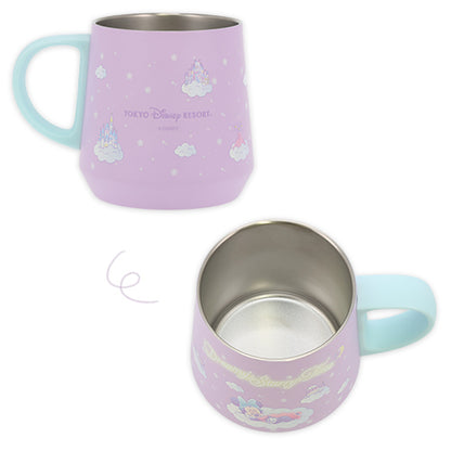 JUNE 25 PREORDER - Tokyo Disney Resort - Dreamy Starry Time - Minnie Mouse & Figaro - Stainless Steel Mug (Purple)