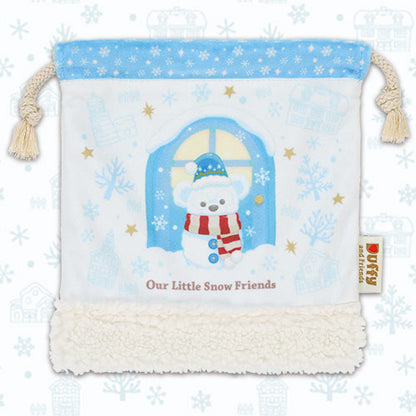 NOV 4 PREORDER - Disneysea Limited - Duffy & Friends - Christmas 2026 - Duffy Snowman - Drawstring Bag