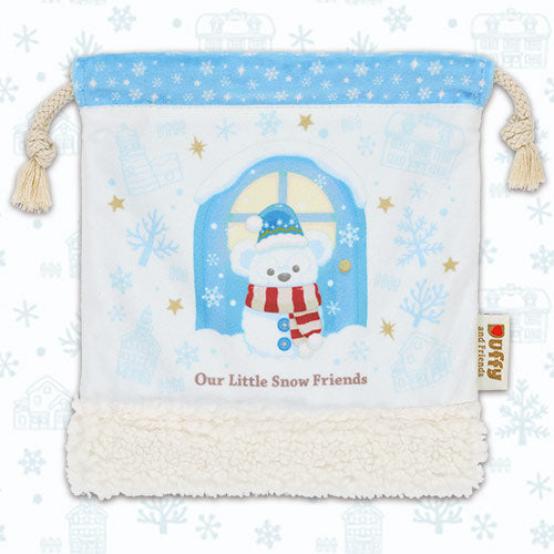 NOV 4 PREORDER - Disneysea Limited - Duffy & Friends - Christmas 2026 - Duffy Snowman - Drawstring Bag