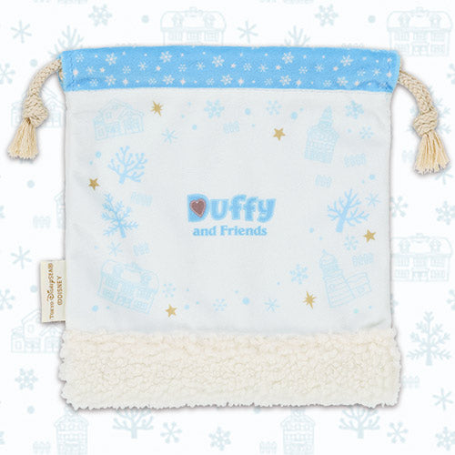 NOV 4 PREORDER - Disneysea Limited - Duffy & Friends - Christmas 2026 - Duffy Snowman - Drawstring Bag