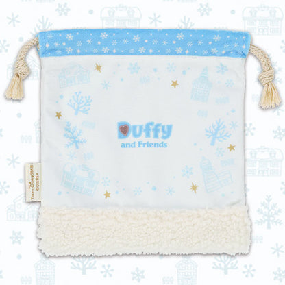 NOV 4 PREORDER - Disneysea Limited - Duffy & Friends - Christmas 2026 - Duffy Snowman - Drawstring Bag