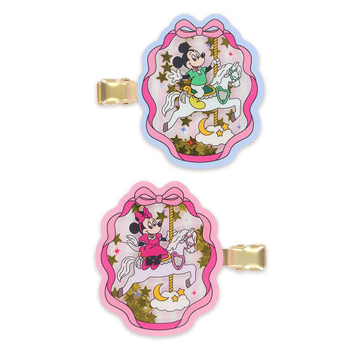 NOV 26 PREORDER - Tokyo Disney Resort - Carousel Collection - Mickey & Minnie Mouse - Hair Clip Set