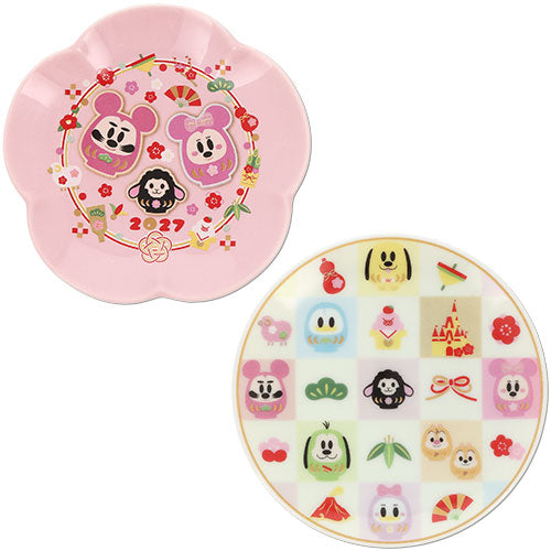 DEC 1 RELEASE - Tokyo Disney Resort - New Years 2027 - Mickey Mouse & Friends - Daruma Small Plate Set