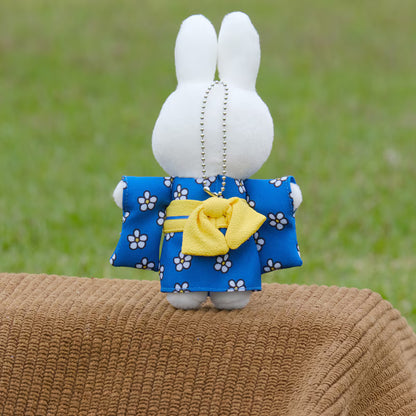 Miffy Japan - Japanesque Miffy Kimono - Birthday Floral Pattern - Plush Mascot Keychain