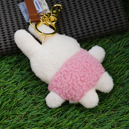 Miffy Japan - Fluffy Plush Bag Charm Cacao - Strawberry Chocolate