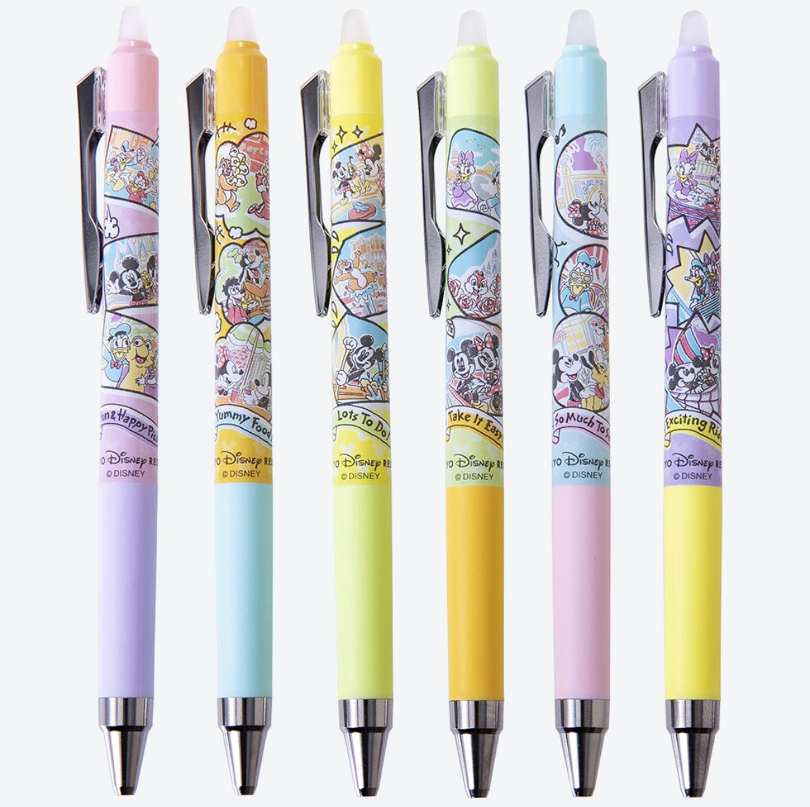 Tokyo Disney Resort - Black Ballpoint Pen - 6 Set - Park Design