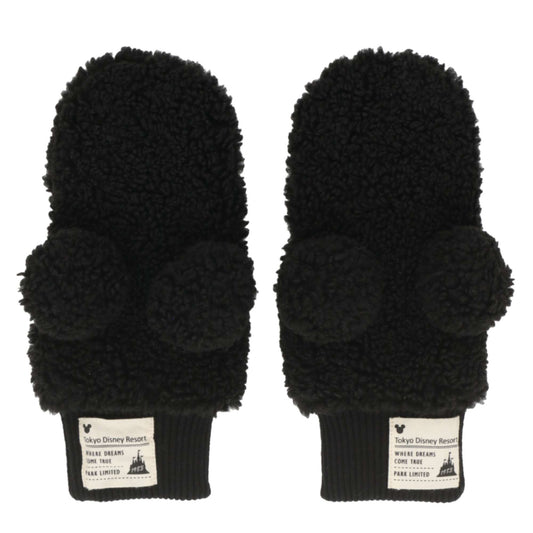 Tokyo Disney Resort - Winter - Mickey Mouse - Fluffy Black Mittens / Gloves