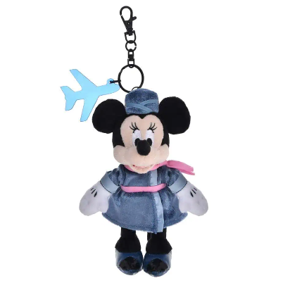 Japan Disney Store - Disney Flagship Tokyo Japan Tour - Haneda Airport Pop Up - Pilot Minnie Mouse - Plush Keychain