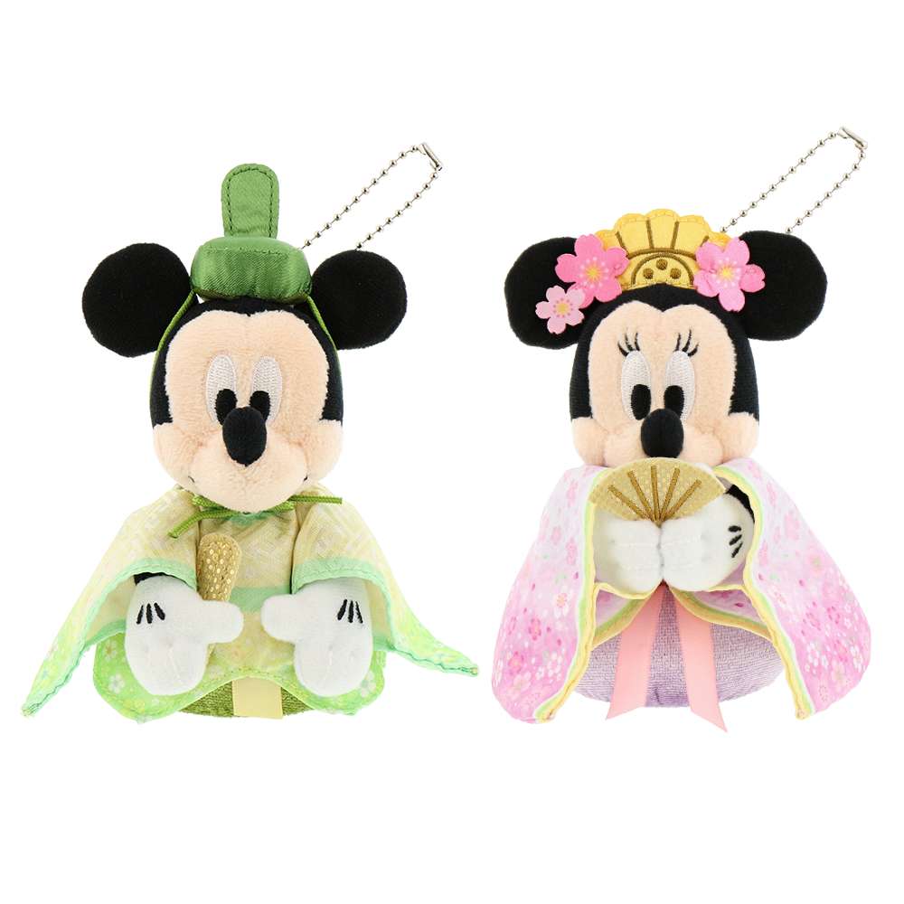 Tokyo Disney Resort - Minnie & Mickey - New Years - Plush Keychain / Pin Set