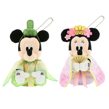 Tokyo Disney Resort - Minnie & Mickey - New Years - Plush Keychain / Pin Set