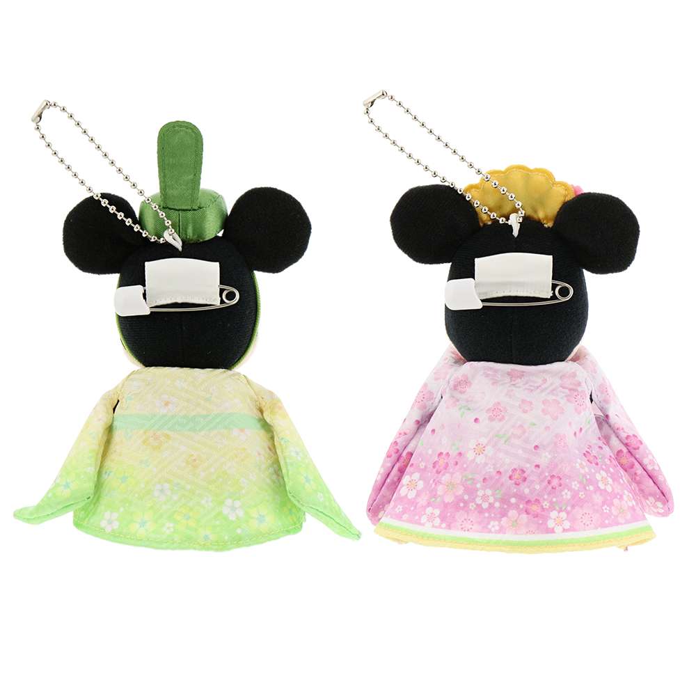 Tokyo Disney Resort - Minnie & Mickey - New Years - Plush Keychain / Pin Set