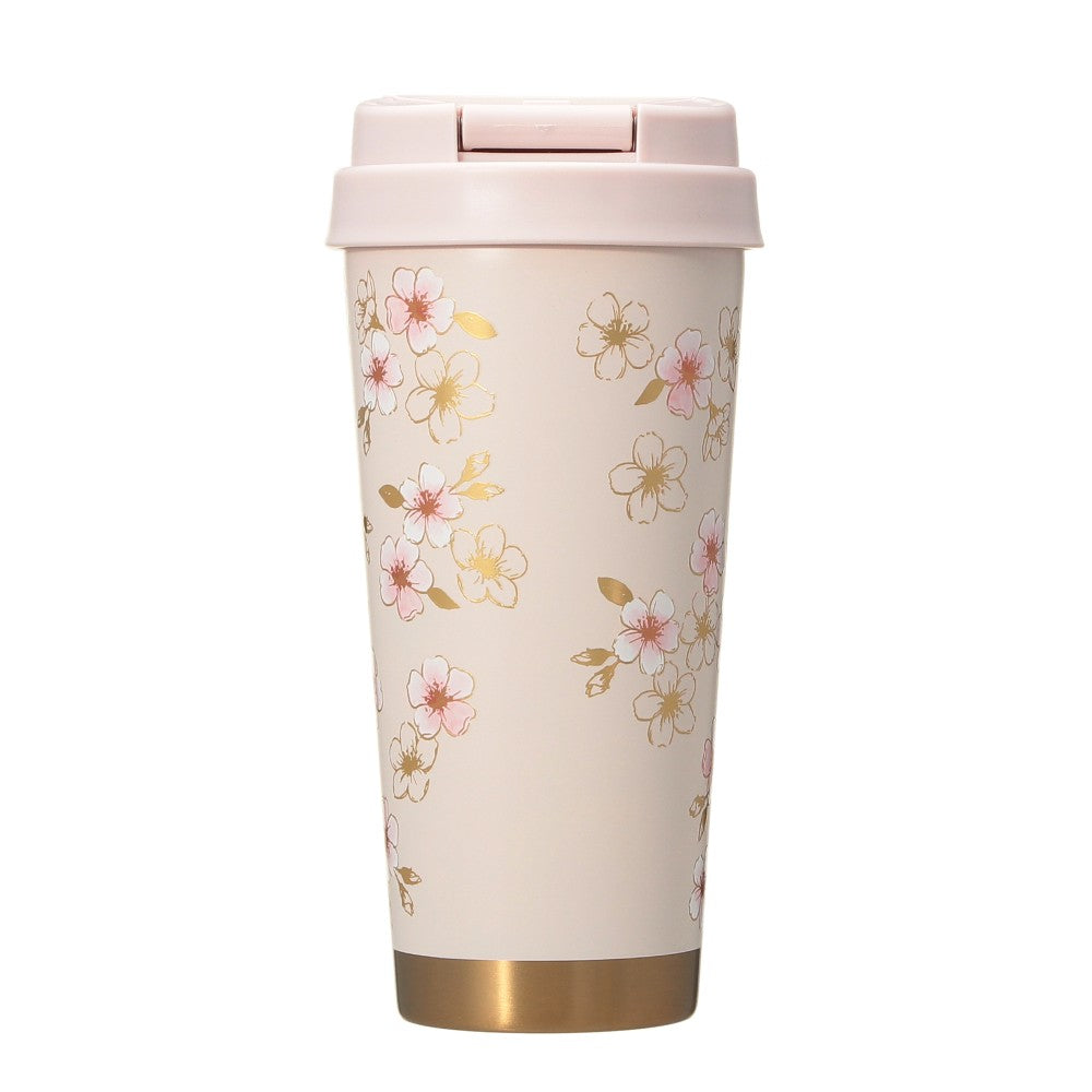 Starbucks Japan - Sakura 2026 - Stainless Steel TO GO Bottle - Pink Beige & Gold - 473ml