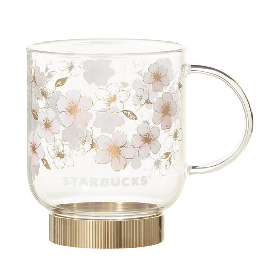 Starbucks Japan - Sakura 2026 - Heat-Resistant - Gold Glass Mug - 355ml