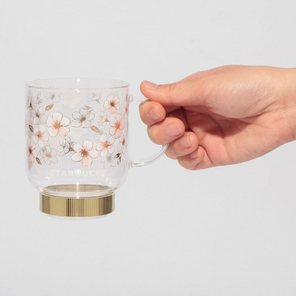 Starbucks Japan - Sakura 2026 - Heat-Resistant - Gold Glass Mug - 355ml