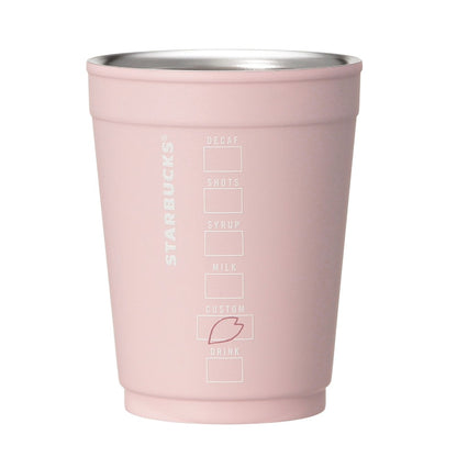 Starbucks Japan - Sakura 2026 - 2-Way Stainless Steel Cup / Holder - Matte Pink - 355ml