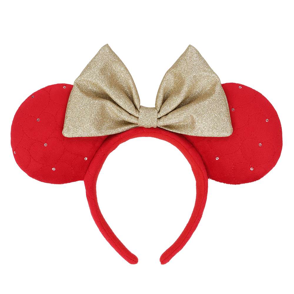 Tokyo Disney Resort - Heart Stitching Red x Gold - Minnie Ears