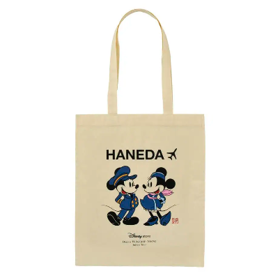 Japan Disney Store - Disney Flagship Tokyo Japan Tour - Haneda Airport Pop Up - Pilot Mickey & Minnie Mouse - Tote Bag