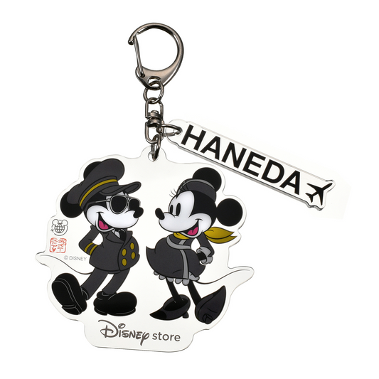MID OCT PREORDER - Japan Disney Store - Disney Flagship Tokyo Japan Tour - Haneda Airport Pop Up - Pilot Mickey & Minnie Mouse - Acyrlic Keychain