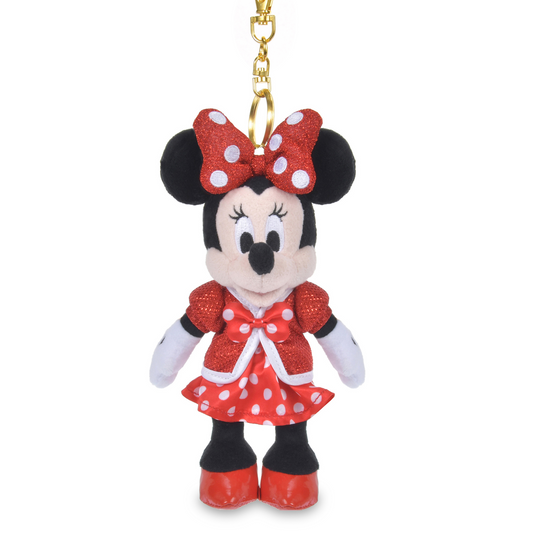 MID OCT PREORDER - Japan Disney Store - Flagship Tokyo Japan Tour - Haneda Airport Pop Up - Sparkly Minnie Mouse - Plush Keychain