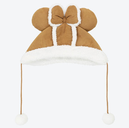 OCT 8 PREORDER - Tokyo Disney Resort - Fluffy Brown Winter - Minnie Ears Fan Cap
