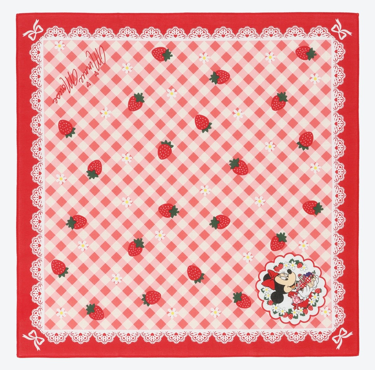 OCT 8 PREORDER - Tokyo Disney Resort - Minnie Mouse - Berries Design - Handkerchief