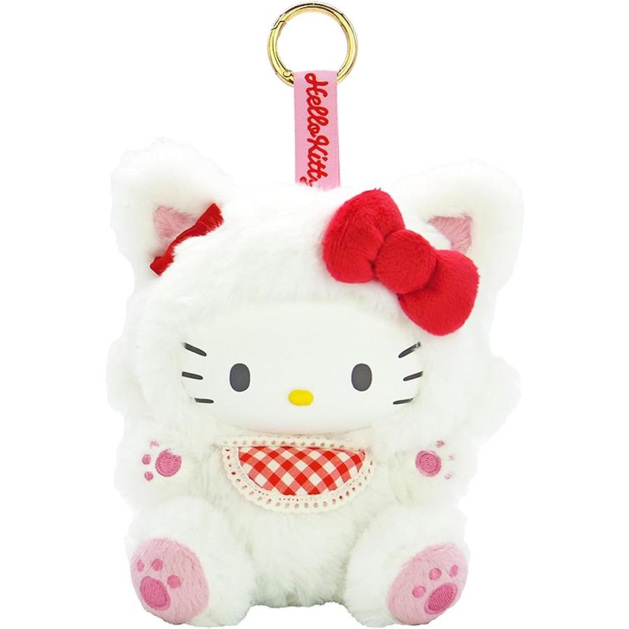 Sanrio Japan - Hello Kitty - Fine Face Cat - Plush Mascot Keychain (White)