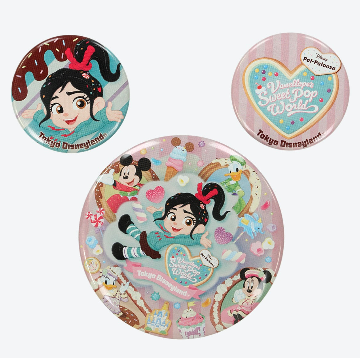 Vanellope's Sweet Pop World - Can Badge - 3 Set