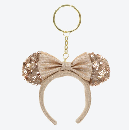 Tokyo Disney Resort - Minnie Ears - Gold Sequins - Ears Keychain