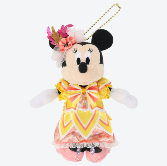 Tokyo Disney Resort - Tokyo Disneyland - The Diamond Variety Muster - Minnie Mouse Plush Keychain / Pin (2 Outfits)