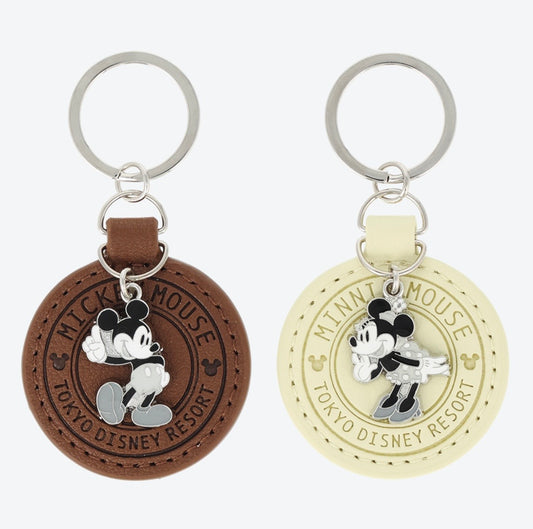 Tokyo Disney Resort - Mickey & Minnie Mouse - Leather Style Keychain Set