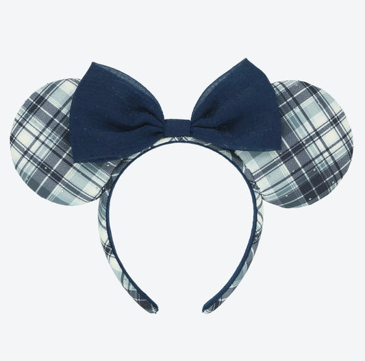 Tokyo Disney Resort - Blue & Grey - Plaid Minnie Ears