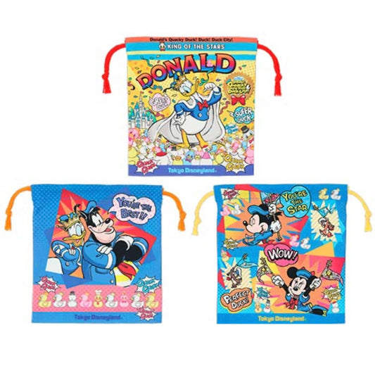 PREORDER - Tokyo Disney Resort - Quacky Celebration - Drawstring Bag - 3 Set