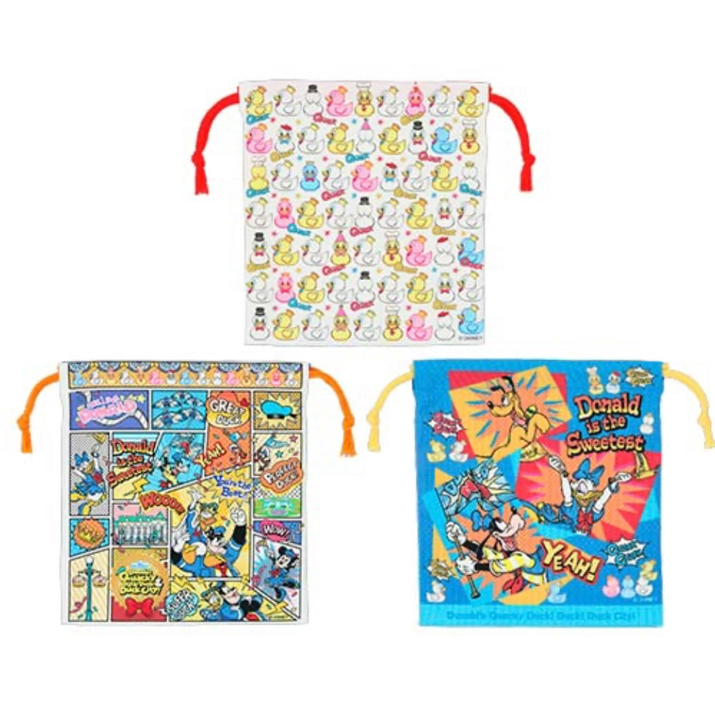 PREORDER - Tokyo Disney Resort - Quacky Celebration - Drawstring Bag - 3 Set