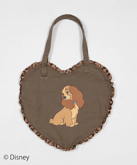 Disney Japan x WEGO - Lady & the Tramp - Frill Heart Tote Bag
