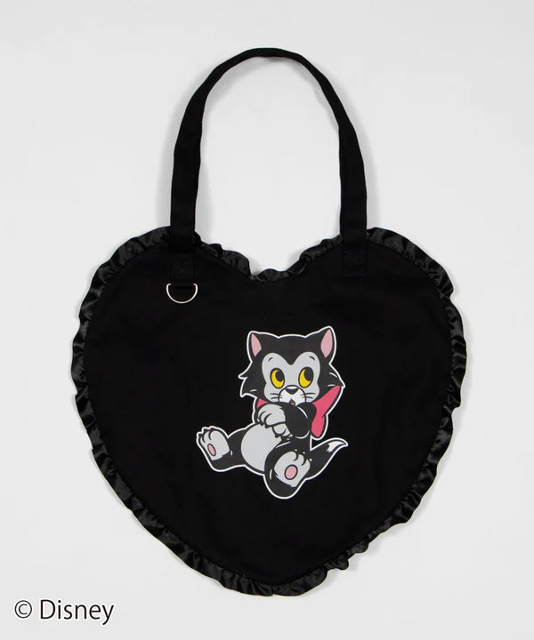 Disney Japan x WEGO - Figaro - Pinocchio - Frill Heart Tote Bag